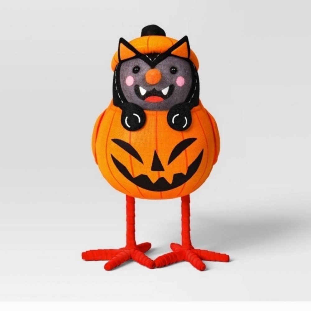Hyde & EEK! Featherly Friends Halloween Bird Pawson Black Cat in a Pumpkin New